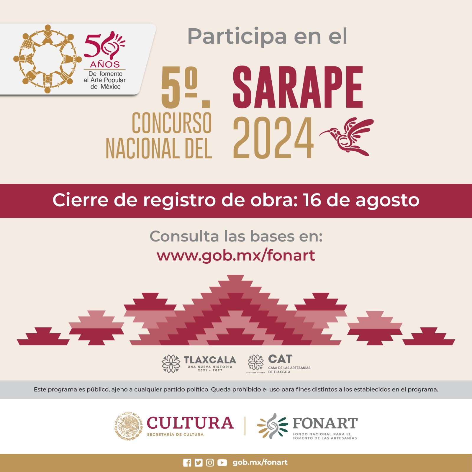 Convocatoria 5° Concurso Nacional del Sarape 2024